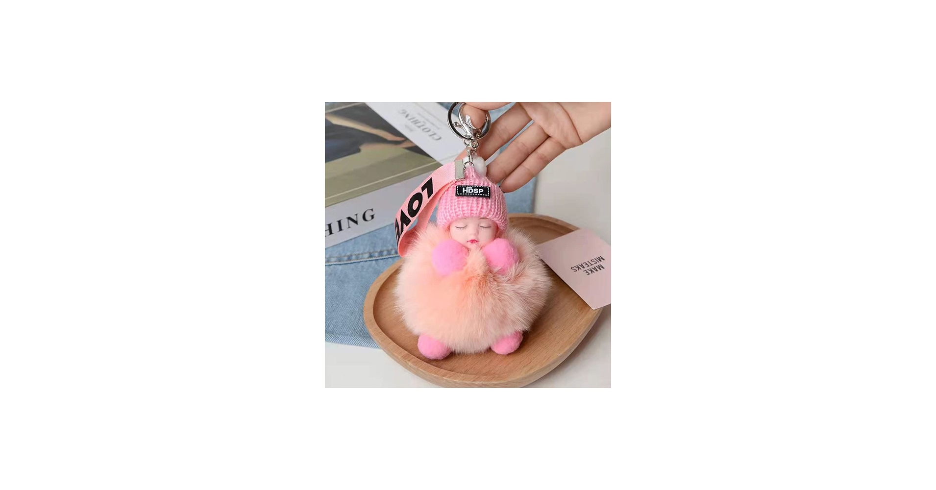 Amazon.co.jp: 睡眠赤ちゃんキーホルダーソフト小さな装飾チャーム